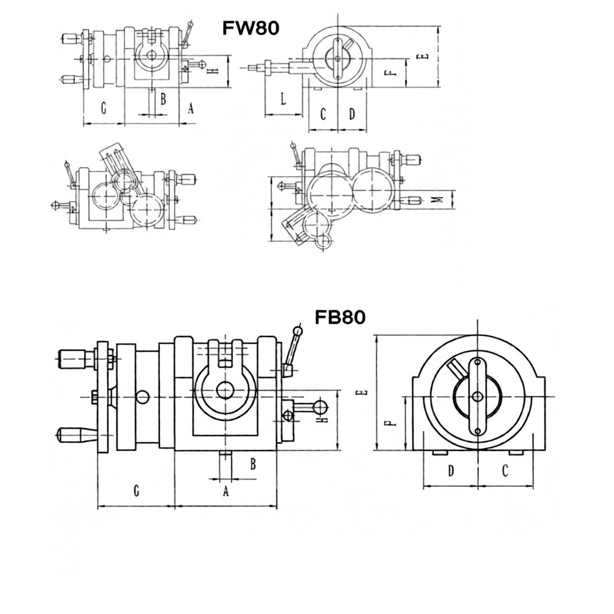 Делительная головка универсальная без дифференциального деления FB80 УДГ Д-160 STARDAФото 10367-02.jpg