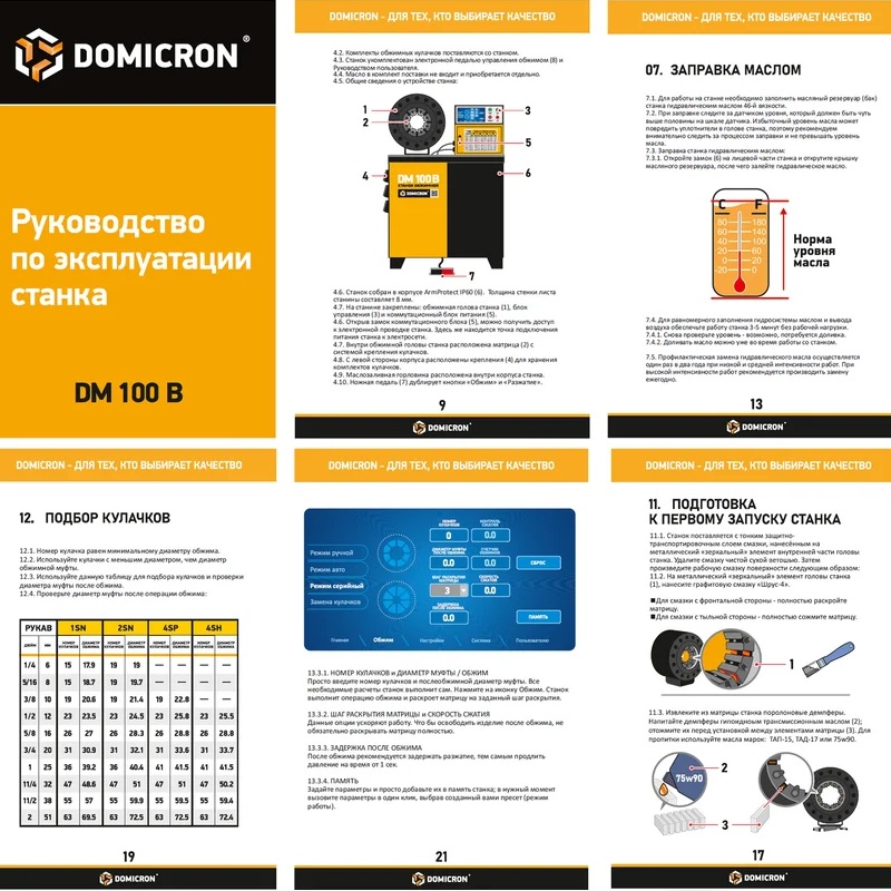 Станок обжимной для РВД DOMICRON Smart Panel DM 100B 380VФото 10386-06.jpg