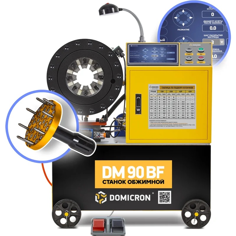 Станок обжимной для РВД DOMICRON Smart Panel DM-90BF (380V)