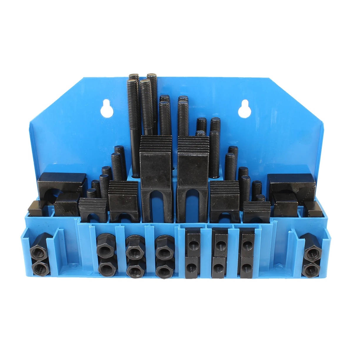 Набор клиновых ступенчатых прижимов TLX из 58-ми предметов, паз 19.7мм, М16x2, в мет. футляре