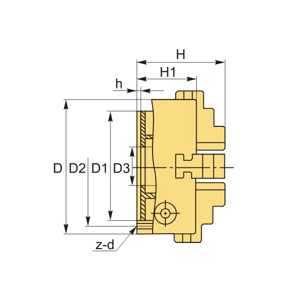 Трехкулачковый патрон 320 для поворотного стола TSL350 (HV-14)Фото 10646-04.jpg