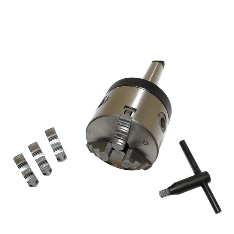 Патрон токарный 80 мм 3-х кулачковый с хвостовиком КМ3 с лапкой, кулачки К11 TLX