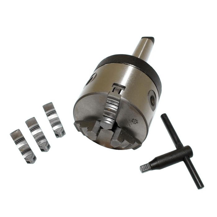 Патрон токарный 160 мм 3-х кулачковый с хвостовиком КМ5 с лапкой, кулачки К11 TLX