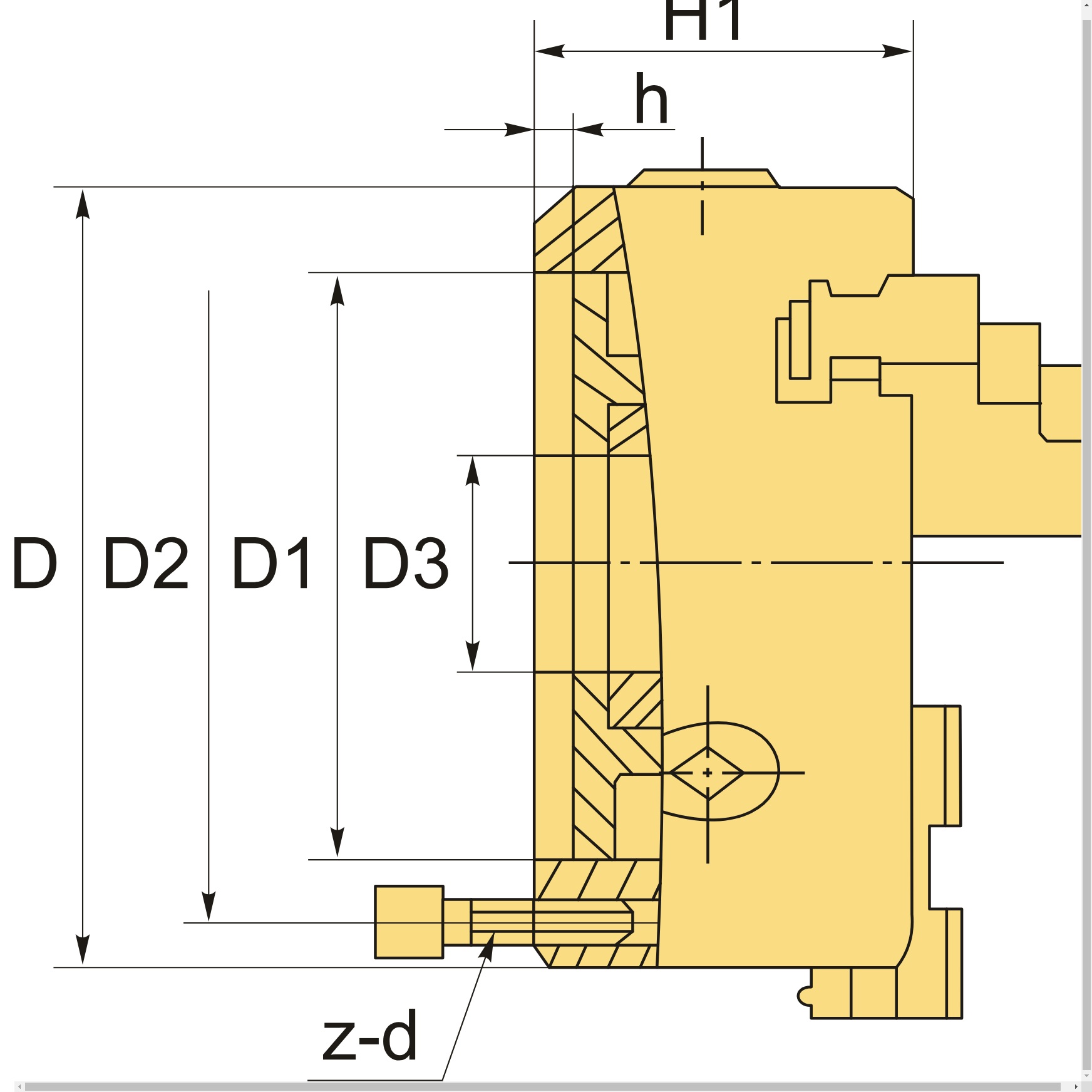 Патрон токарный 3-х кулачковый FUERDA 125 мм 7100-0003ПФото 10913-05.jpg