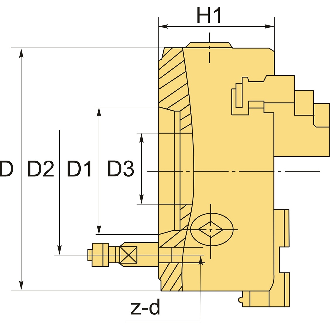 Патрон токарный 3-х кулачковый FUERDA 400 мм конус 8 7100-0043ПФото 10929-02.jpg