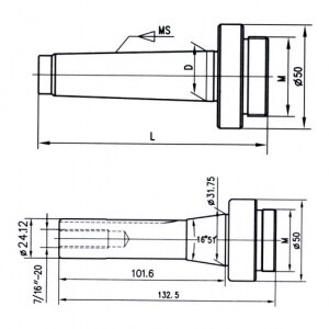 Оправка к головке расточной 7:24/50 ТИП 1391 F4-18-50 