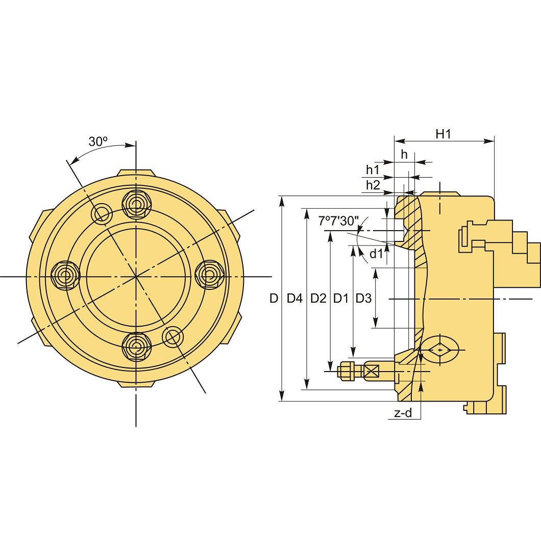 Патрон токарный 3-х кулачковый FUERDA K11-315/C8Фото 10979-02.jpg