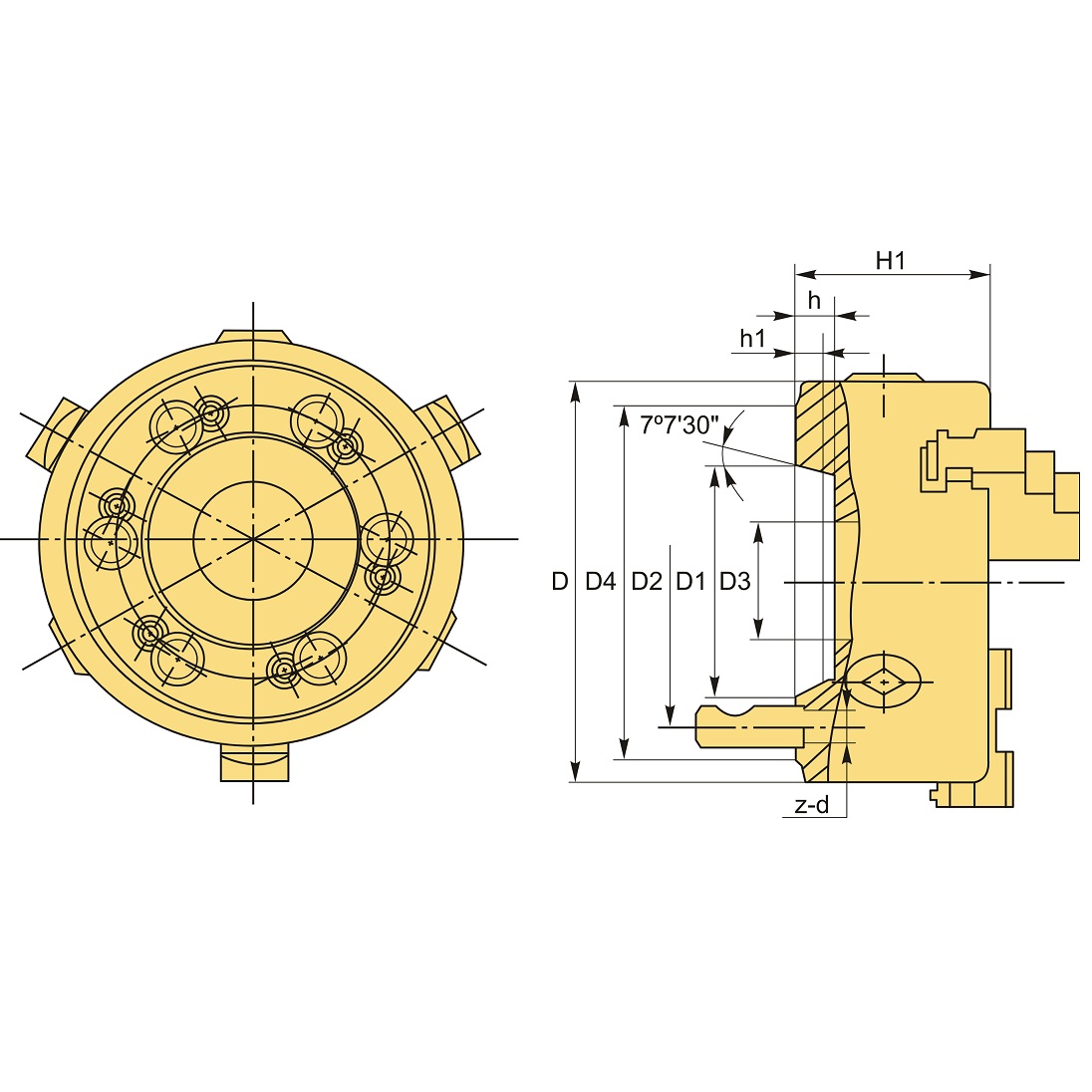 Патрон токарный 3-х кулачковый FUERDA K11-315/D11 CAMLOCKФото 10990-02.jpg