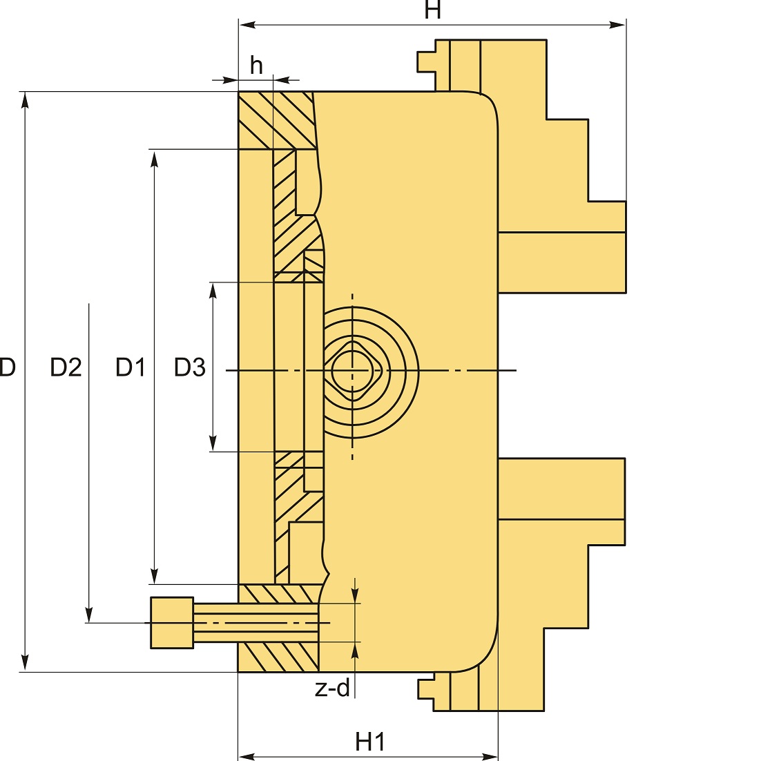 Патрон токарный 6-ти кулачковый FUERDA K13-165Фото 10999-04.jpg