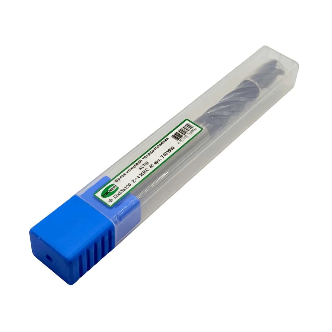 Фреза концевая твердосплавная ц/х TORNERI 12x55x150 мм, z=4, с покрытием AlTiN, HRC 45Фото 11308-02.jpg