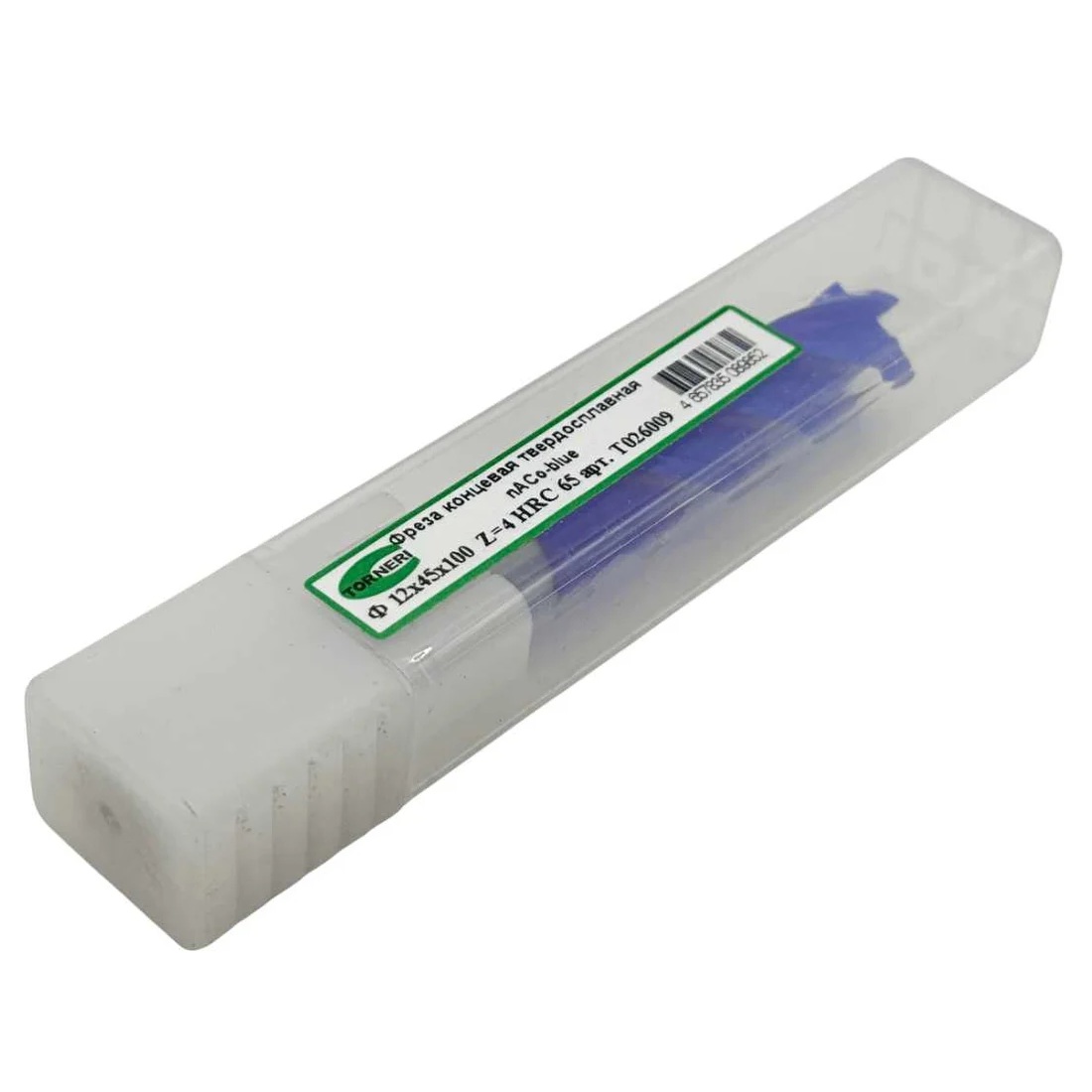Фреза концевая твердосплавная ц/х TORNERI 12х45х100 мм z=4, с покрытием nACo-blue, HRC 65IФото 11894-02.jpg