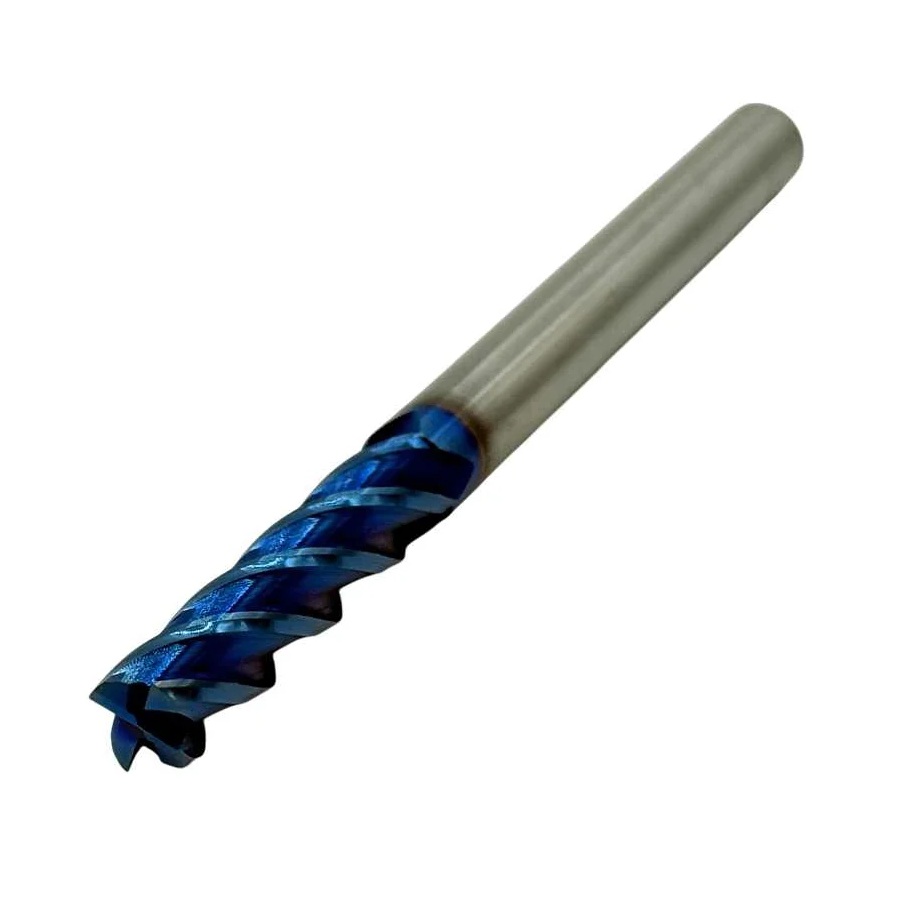 Фреза концевая твердосплавная ц/х TORNERI 8.0x35x100 мм z=4 с покрытием nACo-blue, HRC 65
