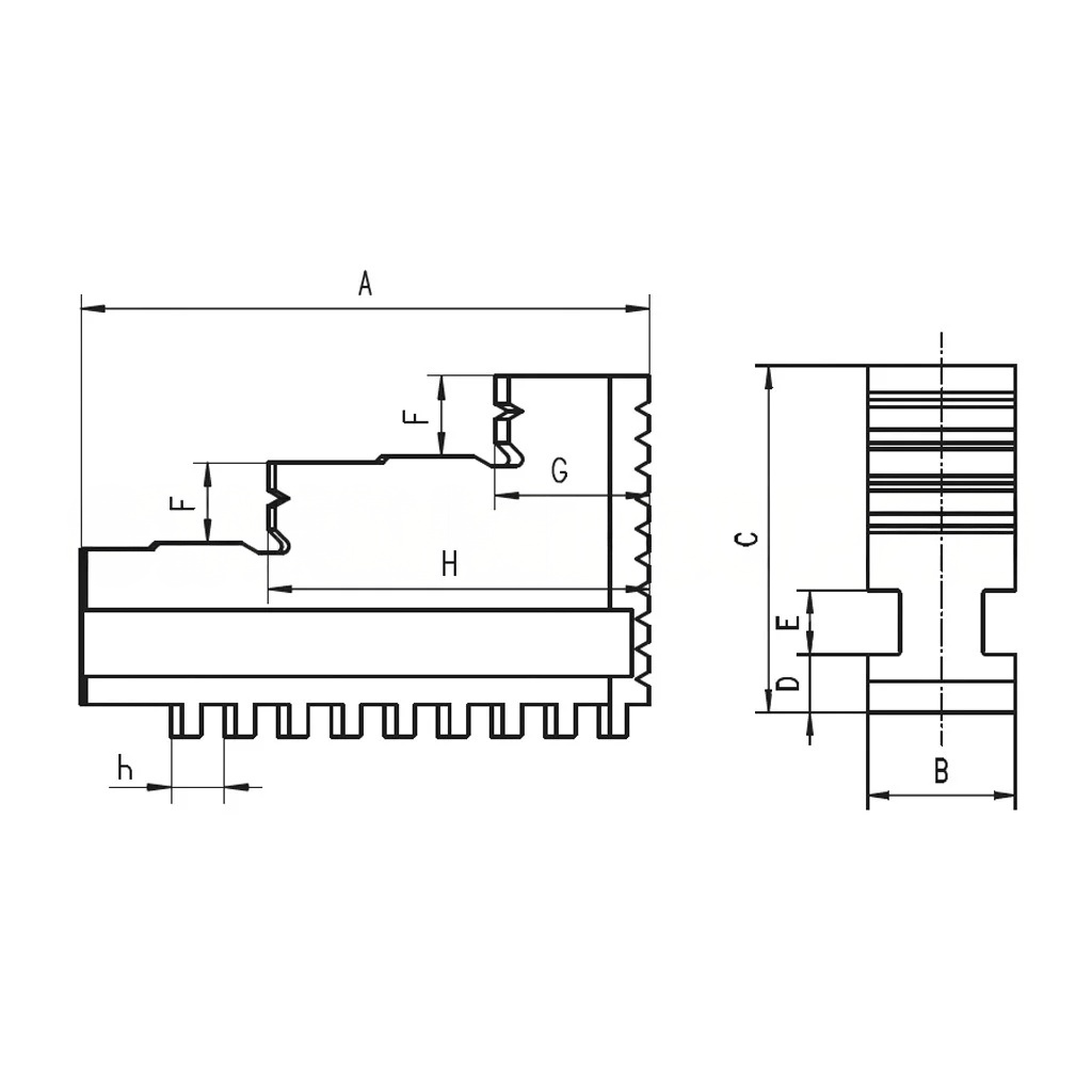 Кулачки прямые цельные к патрону токарному Ø250 3-х кул. SJZ 3200 3500-250 SFФото 11948-02.jpg