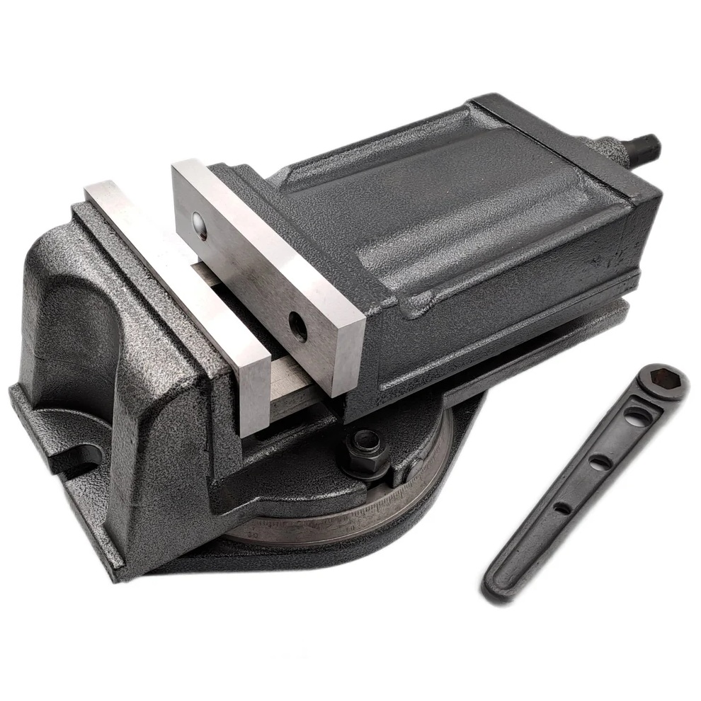 Тиски станочные TORNERI серия QH160 с закрытым винтом, поворотные, L губок 160 мм 045817