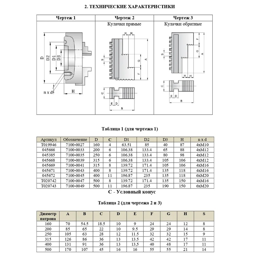 Патрон токарный Ø160 мм 3-х кул. 7100-0027П (К11-160\C4) TORNERI Т019946Фото 6136-02.jpg
