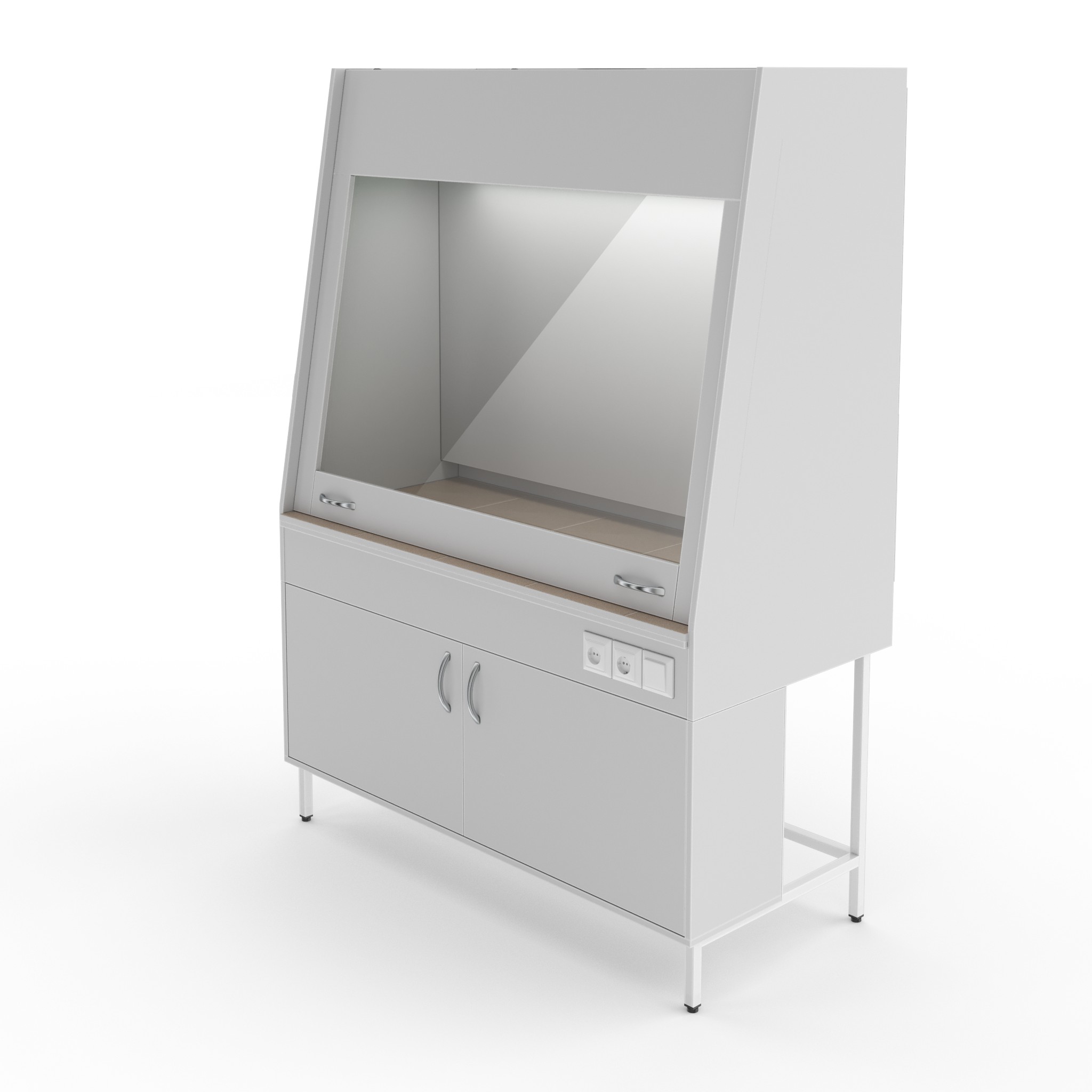 Вытяжной шкаф со столешницей из керамогранитной плитки Теолаб ШВ-1500 КГФото 6161-03.jpg