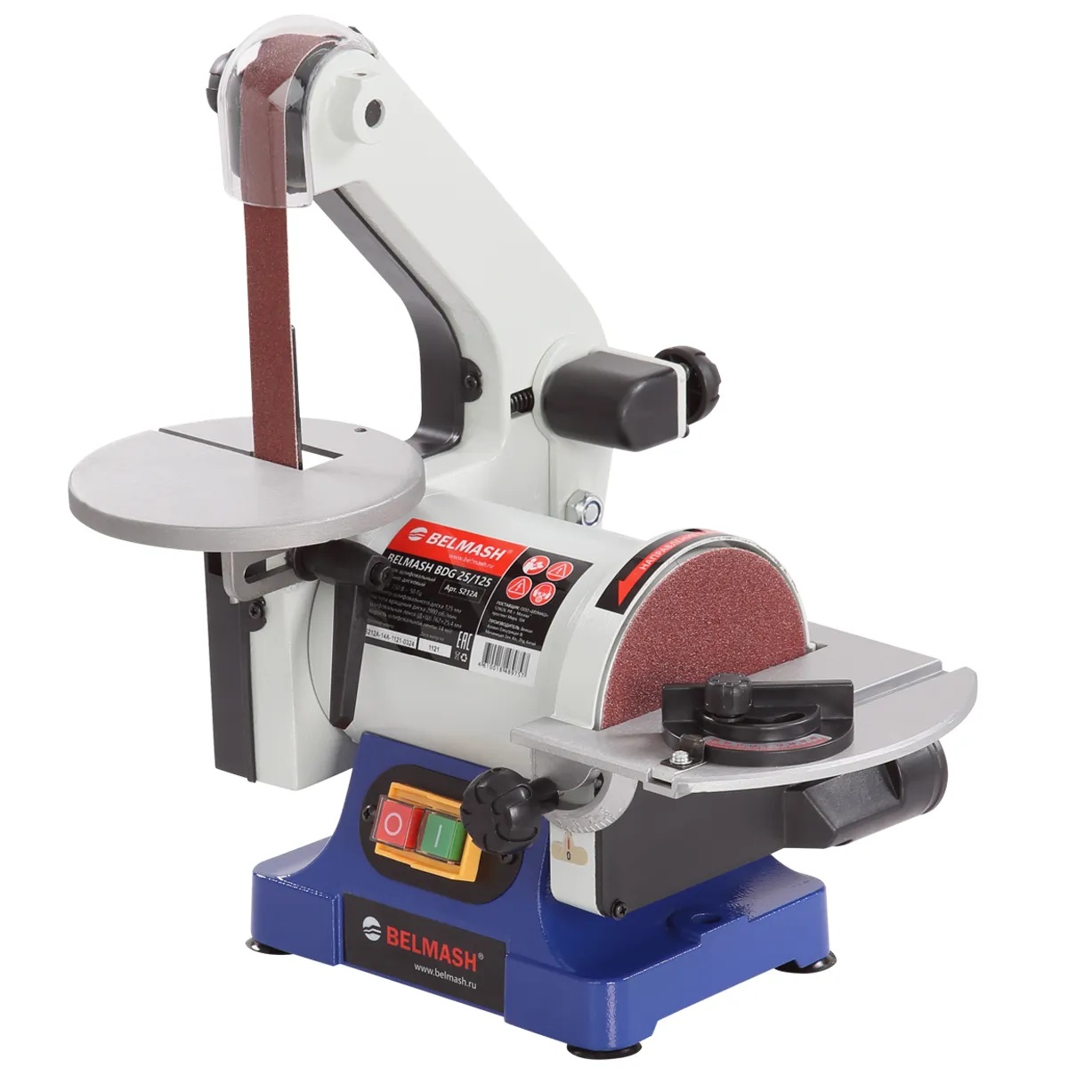 Ленточно-дисковый шлифовальный станок BELMASH BDG 25/125 с набором расходных материаловФото 7203-02.jpg