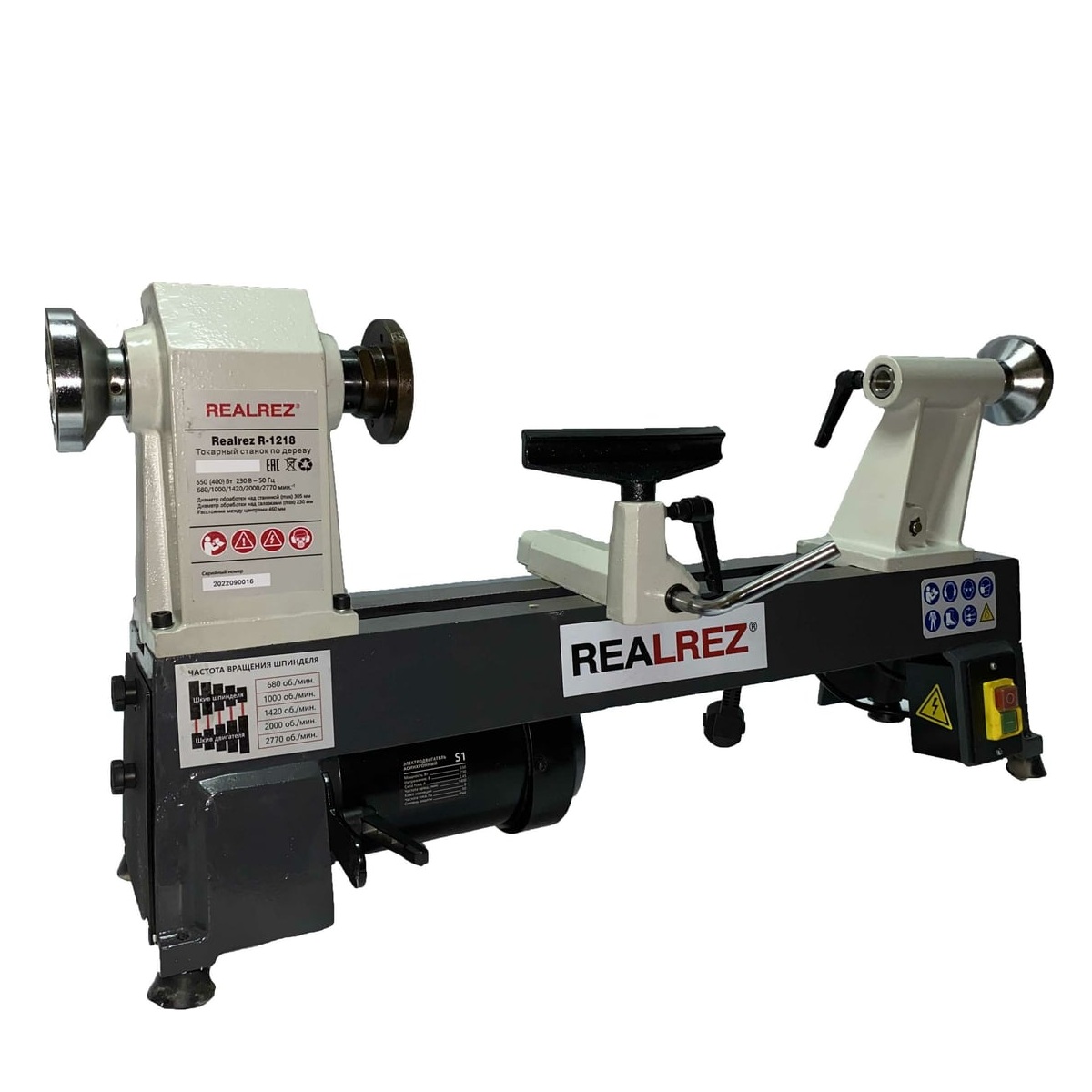 Токарный станок по дереву REALREZ R-1218 550 W
