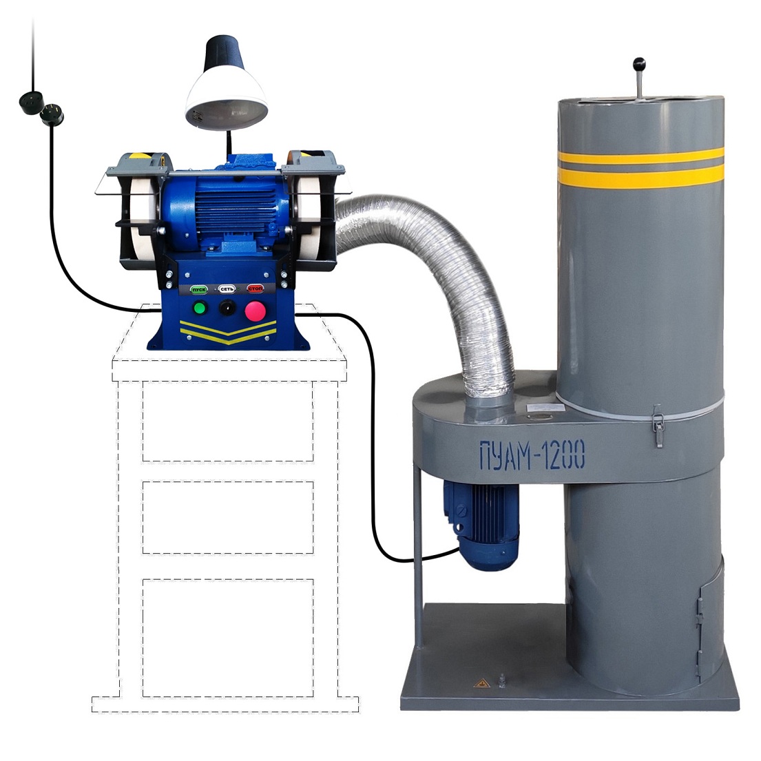Станок точильно-шлифовальный Металлица ТШ-1ДБ-П