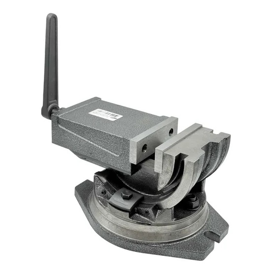 Тиски станочные глобусные TORNERI 2-х осевые поворотные L губок 125 мм, серия QHK125