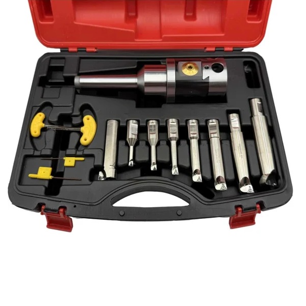 Головка расточная микрометрическая TORNERI NBH2084, D расточки 8-280 мм, с хвостовиком КМ2, с комплектом резцов из 8-ми шт