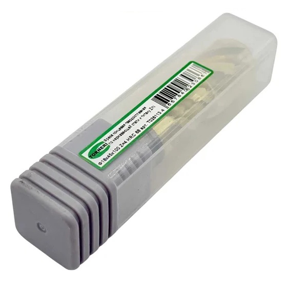 Фреза концевая твердосплавная TORNERI ц/х 18x45x100 мм z=4 по нержавеющей стали и титану, с покрытием ZrN, HRC 68Фото 9233-03.jpg