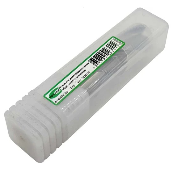 Фреза концевая твердосплавная обдирочная TORNERI ц/х 18x45x100 мм z=3, по алюминиюФото 9247-03.jpg