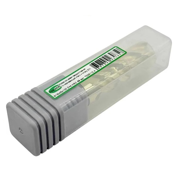 Фреза концевая твердосплавная TORNERI ц/х 16x45x100 мм z=4 по нержавеющей стали и титану, с покрытием ZrN, HRC 68Фото 9256-03.jpg