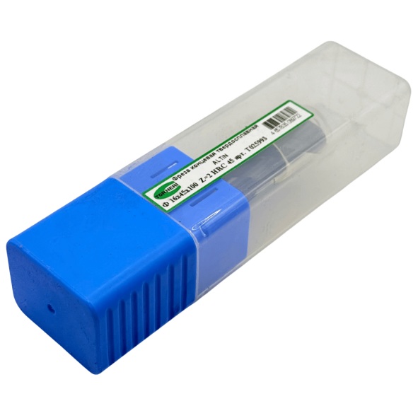 Фреза концевая твердосплавная ц/х TORNERI 16x45x100 мм, z=2, с покрытием AlTiN, HRC 45Фото 9271-03.jpg