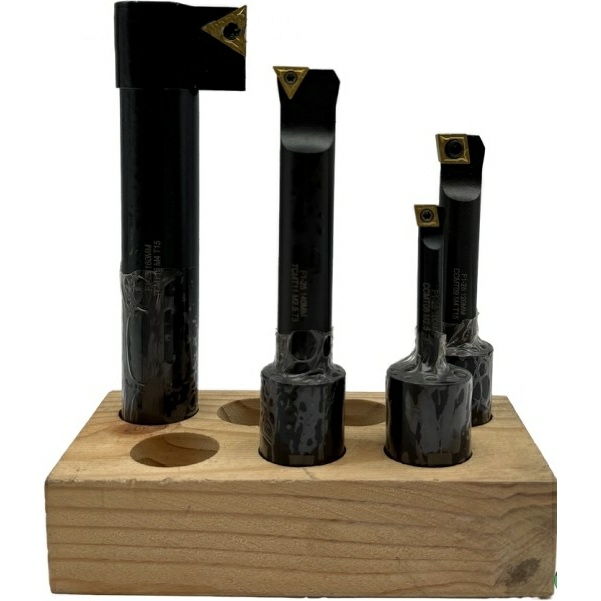 Комплект резцов из 4-х шт. с мех. креплением т/с пластин к расточным головкам ф 100 мм (F1-25 мм) TORNERI