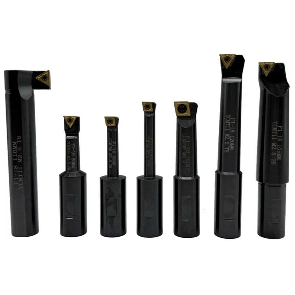 Комплект резцов TORNERI из 7-ми шт. с мех. креплением т/с пластин к расточным головкам ф 75 мм, F1-18 мм