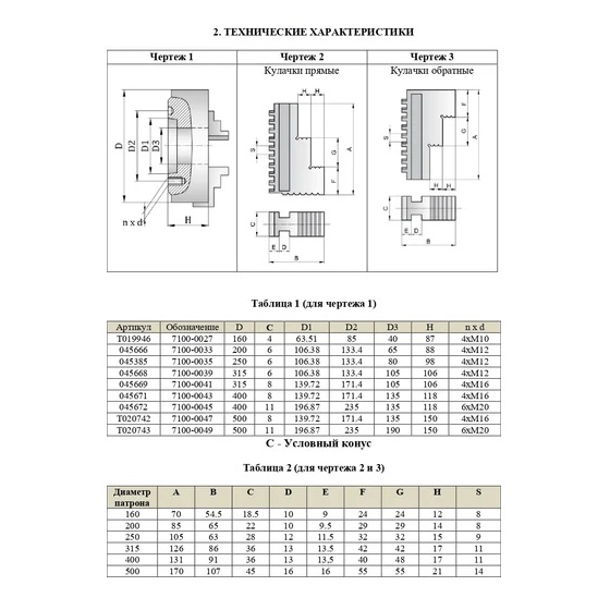 Патрон токарный 500 мм, 3-х кулачковый, 7100-0049П (К11-500\C11) TORNERIФото 9334-02.jpg