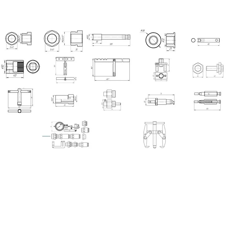 Комплект оснастки для ремонта ТНВД фирмы Bosch размерности P М-607