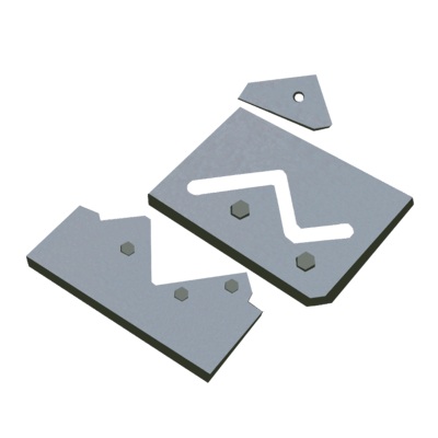 Нож-плита для резки уголка в сборе